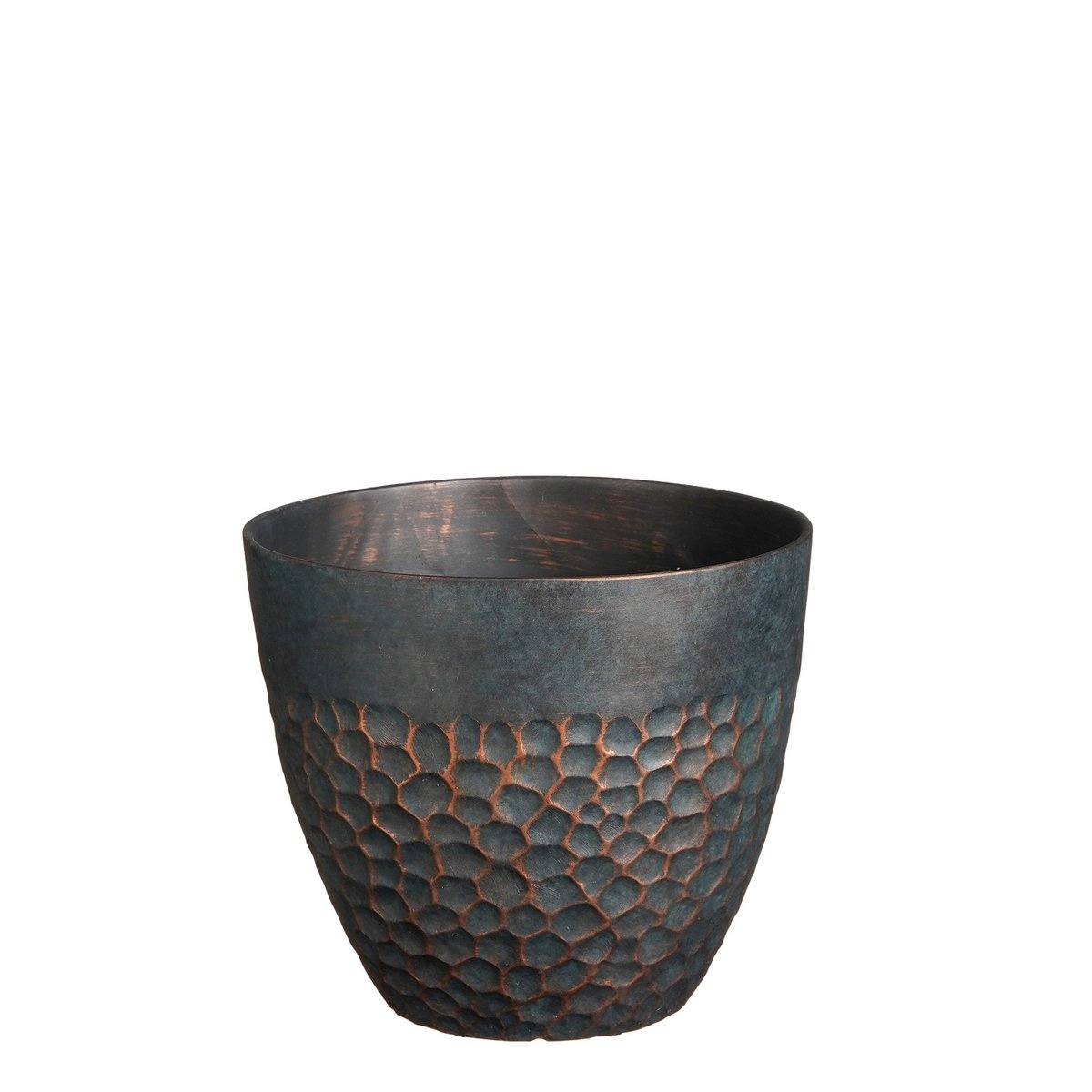 KantoormeubelenPlus Bravo Bloempot voor Buiten - H26 x Ø30,5 cm - Groen gehamerd