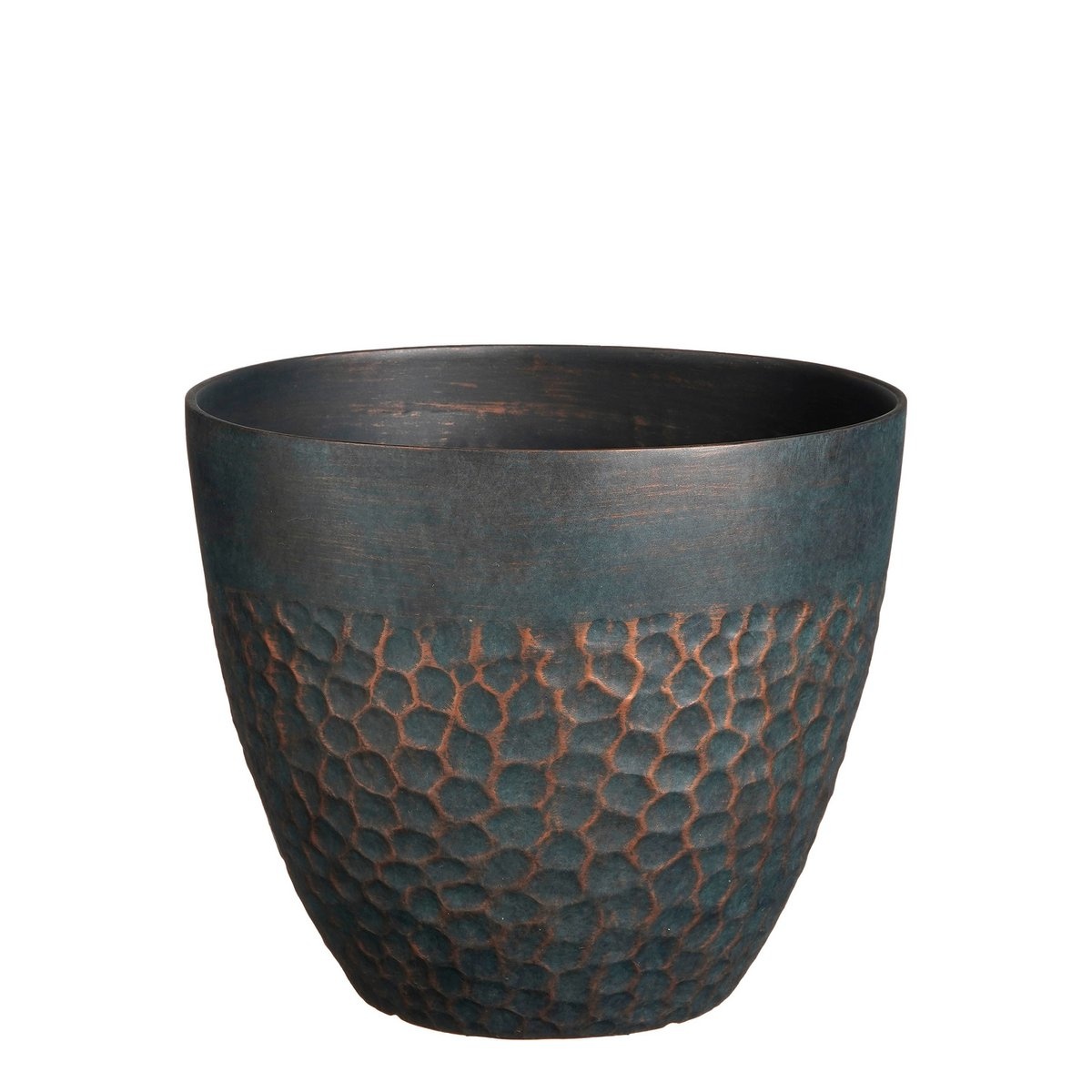 KantoormeubelenPlus Bravo Bloempot voor Buiten - H32,5 x Ø38 cm - Groen gehamerd