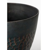 KantoormeubelenPlus Bravo Bloempot voor Buiten - H32,5 x Ø38 cm - Groen gehamerd