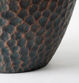 KantoormeubelenPlus Bravo Bloempot voor Buiten - H32,5 x Ø38 cm - Groen gehamerd