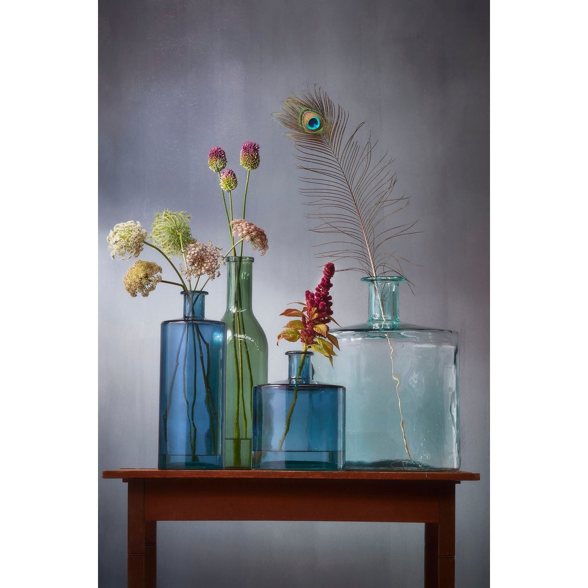 KantoormeubelenPlus Rioja Fles Vaas - H50 x Ø15 cm - Gerecycled Glas - Groen