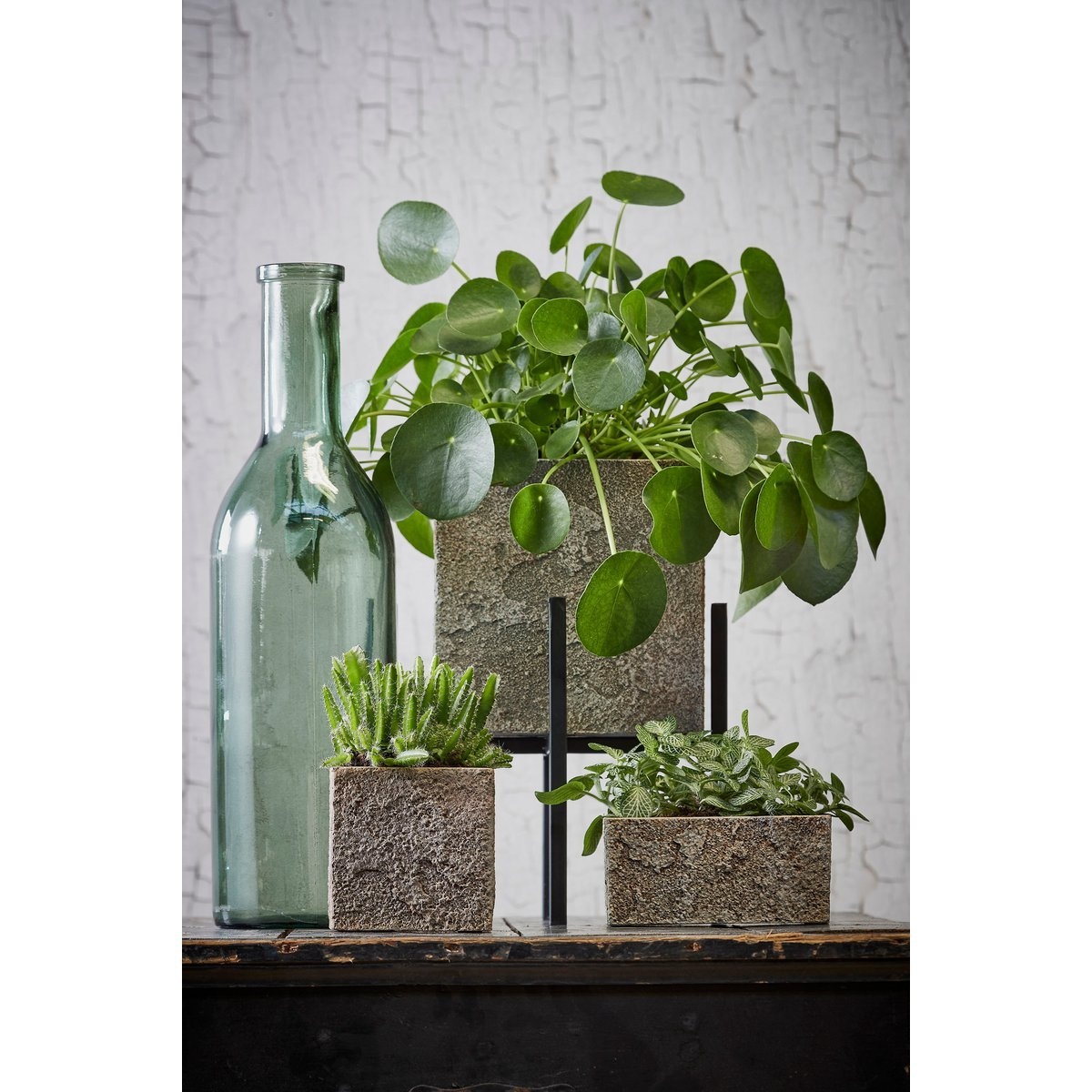 KantoormeubelenPlus Rioja Fles Vaas - H50 x Ø15 cm - Gerecycled Glas - Groen
