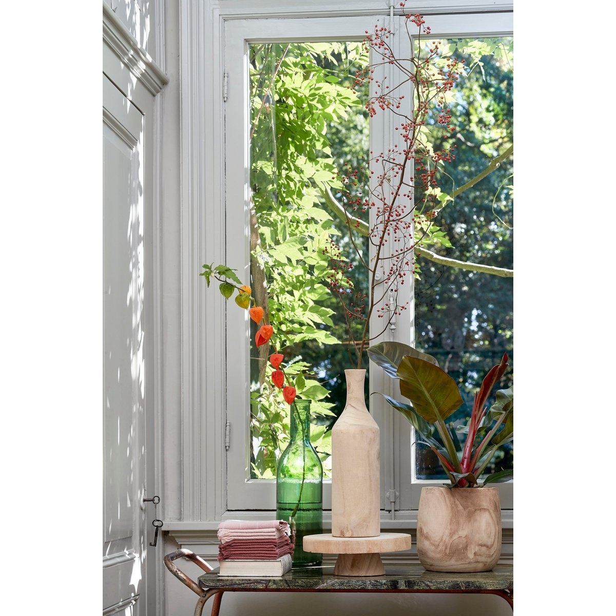 KantoormeubelenPlus Rioja Fles Vaas - H50 x Ø15 cm - Gerecycled Glas - Groen