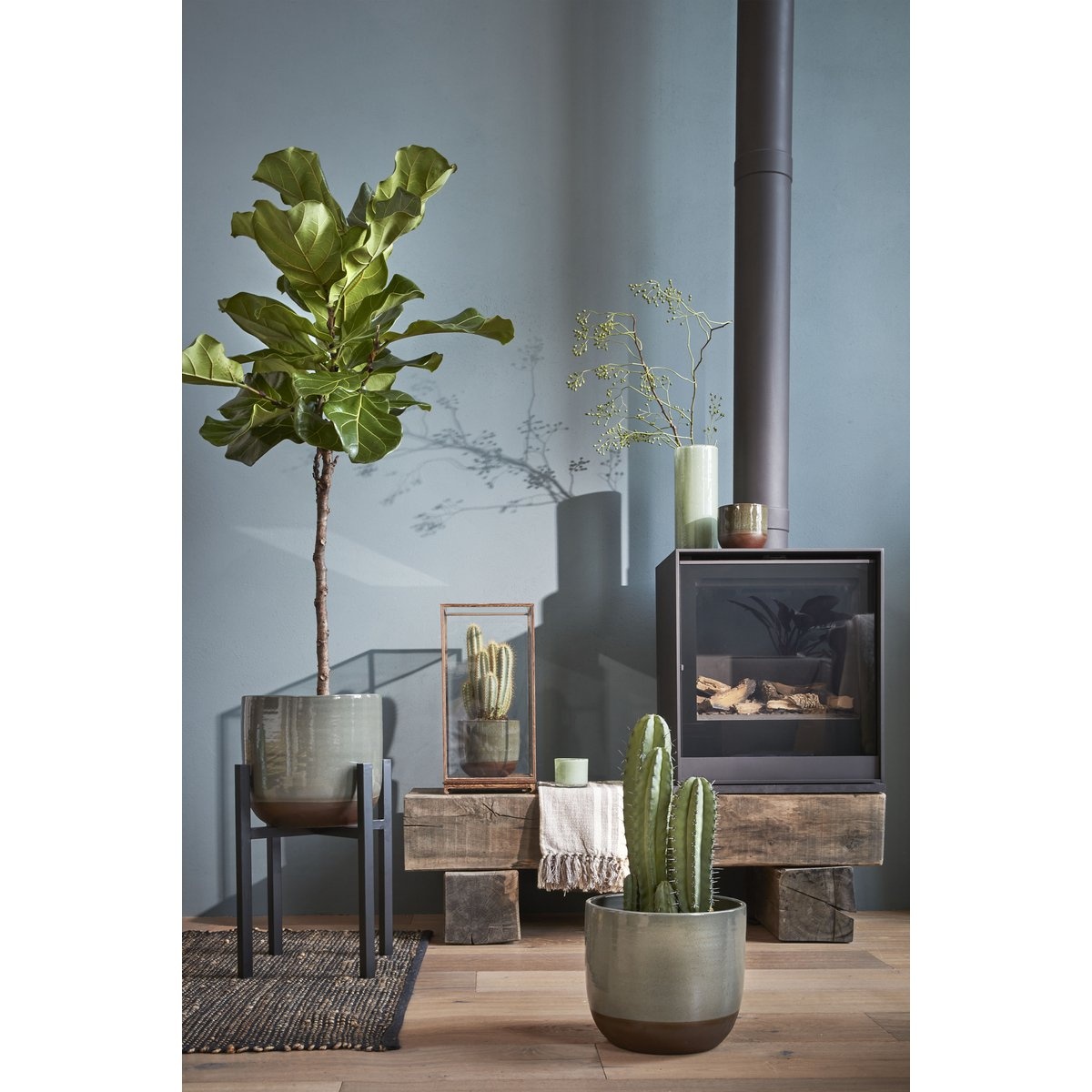 KantoormeubelenPlus Ascot Plantenstandaard XL - L41,5 x B41,5 x H50 cm - Metaal - Zwart