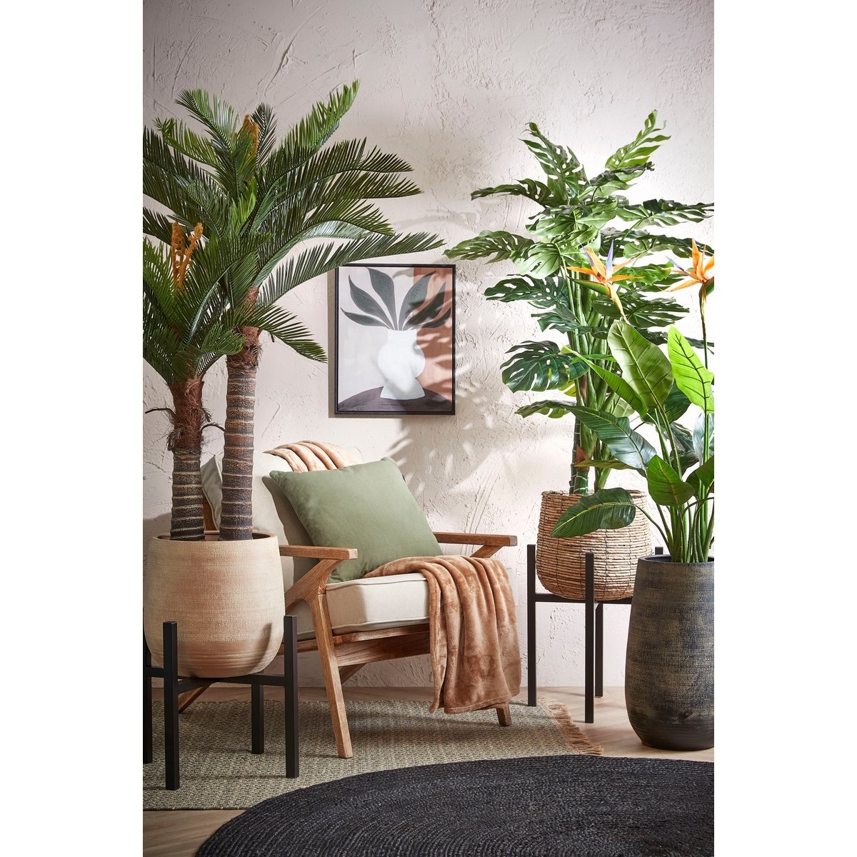 KantoormeubelenPlus Ascot Plantenstandaard XL - L41,5 x B41,5 x H50 cm - Metaal - Zwart