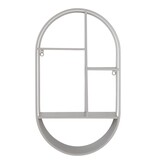 Feira Wandplank - Wandplank, ovaal, staal, koel grijs, 35x15x60 cm