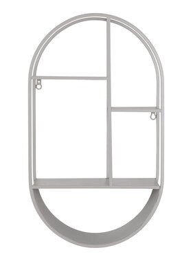 KantoormeubelenPlus Feira Wandplank - Wandplank, ovaal, staal, koel grijs, 35x15x60 cm