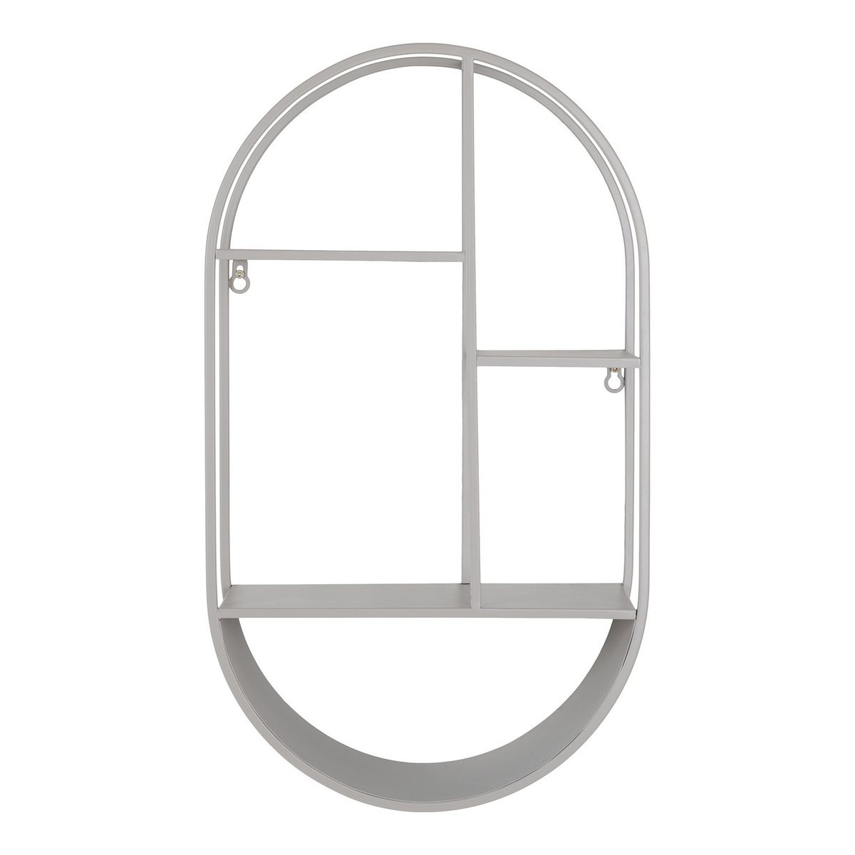 KantoormeubelenPlus Feira Wandplank - Wandplank, ovaal, staal, koel grijs, 35x15x60 cm