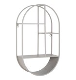 Feira Wandplank - Wandplank, ovaal, staal, koel grijs, 35x15x60 cm
