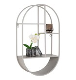 Feira Wandplank - Wandplank, ovaal, staal, koel grijs, 35x15x60 cm