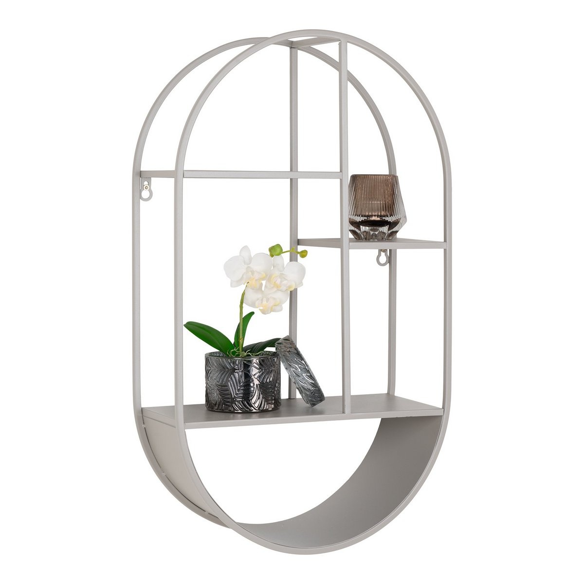 KantoormeubelenPlus Feira Wandplank - Wandplank, ovaal, staal, koel grijs, 35x15x60 cm