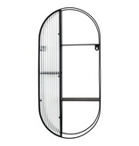 KantoormeubelenPlus Newcastle Shelf - Plank, staal/glas, zwart, 3 planken, 32x11x68 cm