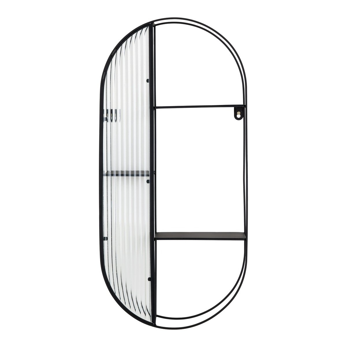 KantoormeubelenPlus Newcastle Shelf - Plank, staal/glas, zwart, 3 planken, 32x11x68 cm