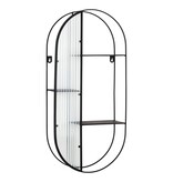 KantoormeubelenPlus Newcastle Shelf - Plank, staal/glas, zwart, 3 planken, 32x11x68 cm