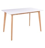 Vojens Dining Table - Eettafel in wit en naturel 120x70xh75 cm