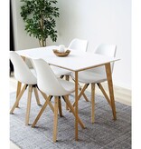 Vojens Dining Table - Eettafel in wit en naturel 120x70xh75 cm