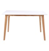 Vojens Dining Table - Eettafel in wit en naturel 120x70xh75 cm