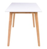 Vojens Dining Table - Eettafel in wit en naturel 120x70xh75 cm