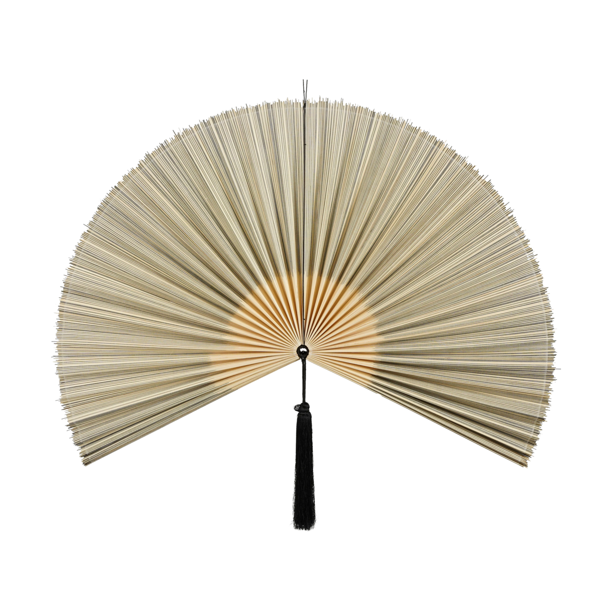 KantoormeubelenPlus Muurdecoratie Waaier - L88 x B116 cm - Bamboe - Zwart