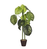 KantoormeubelenPlus Caladium Kunstplant in Bloempot - H100 x Ø50 cm - Groen 