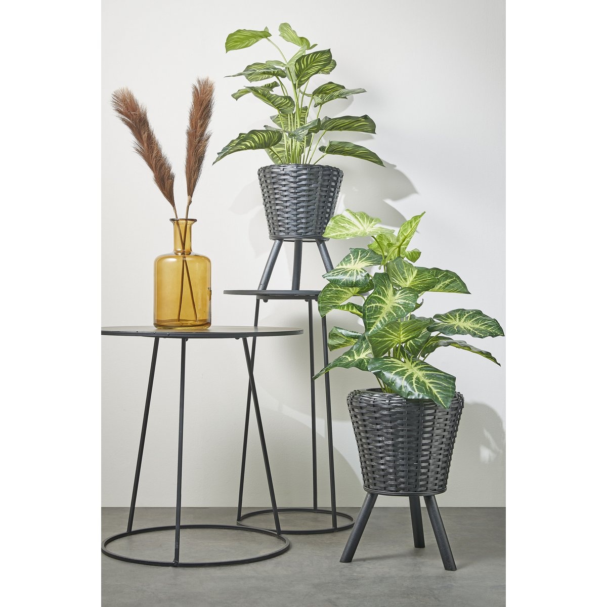 KantoormeubelenPlus Caladium Kunstplant in Bloempot - H100 x Ø50 cm - Groen 