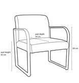 KantoormeubelenPlus Symon Fauteuil - L72 x B69 x H81 cm - Terra