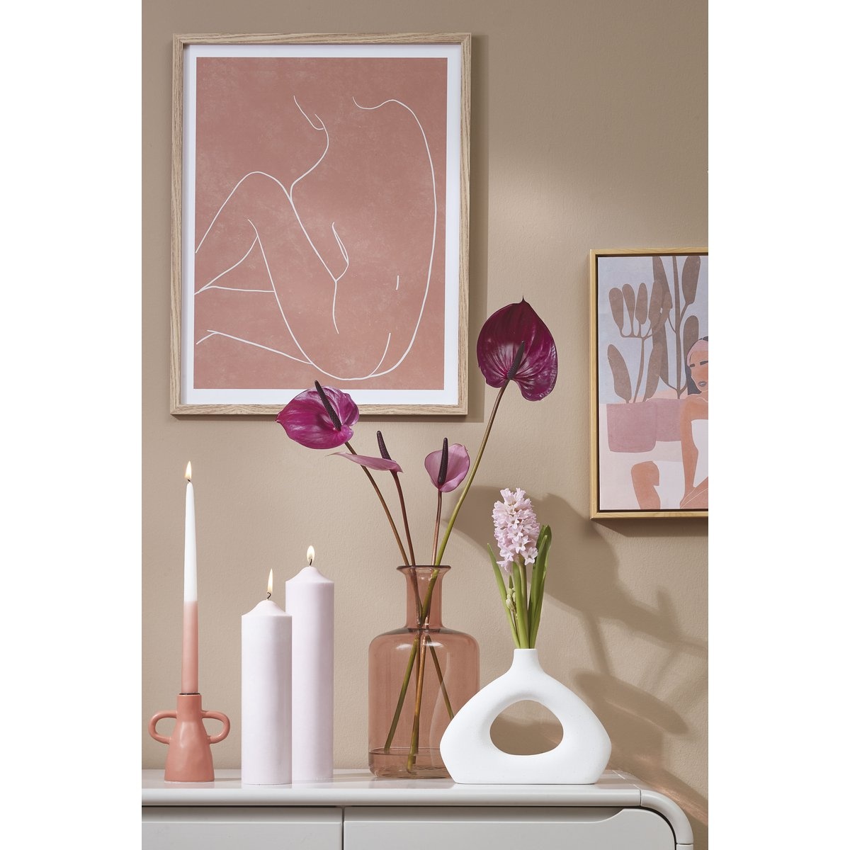 KantoormeubelenPlus Kaars - H30 x Ø7 cm - Roze