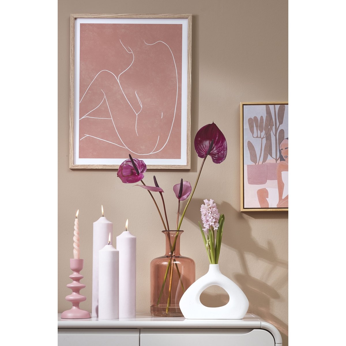 KantoormeubelenPlus Kaars - H30 x Ø7 cm - Roze
