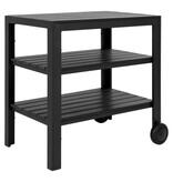 KantoormeubelenPlus Taormina Theewagen - Theewagen, aluminium/niet-hout, zwart, 3 planken