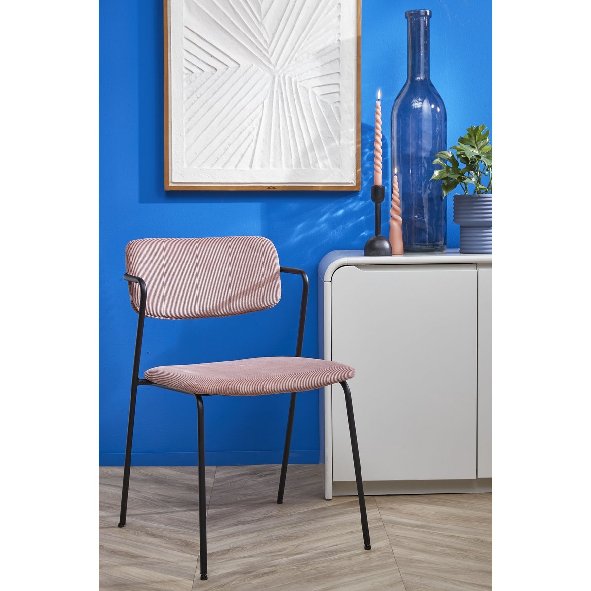 KantoormeubelenPlus Rioja Fles Vaas - H75 x Ø18 cm - Gerecycled Glas - Lichtblauw