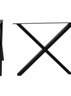 KantoormeubelenPlus Nimes Poten voor eettafel - Poten voor eettafel gepoedercoat in zwart Design X