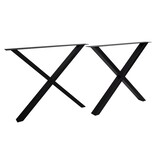 KantoormeubelenPlus Nimes Poten voor eettafel - Poten voor eettafel gepoedercoat in zwart Design X