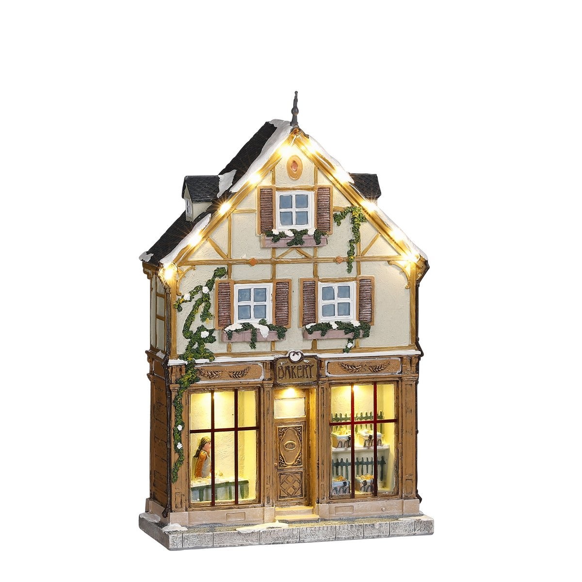 KantoormeubelenPlus LuVille Kerstdorp Miniatuur Bakkerij - L17 x B7 x H26,5 cm