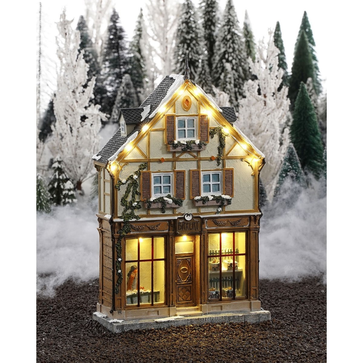 KantoormeubelenPlus LuVille Kerstdorp Miniatuur Bakkerij - L17 x B7 x H26,5 cm