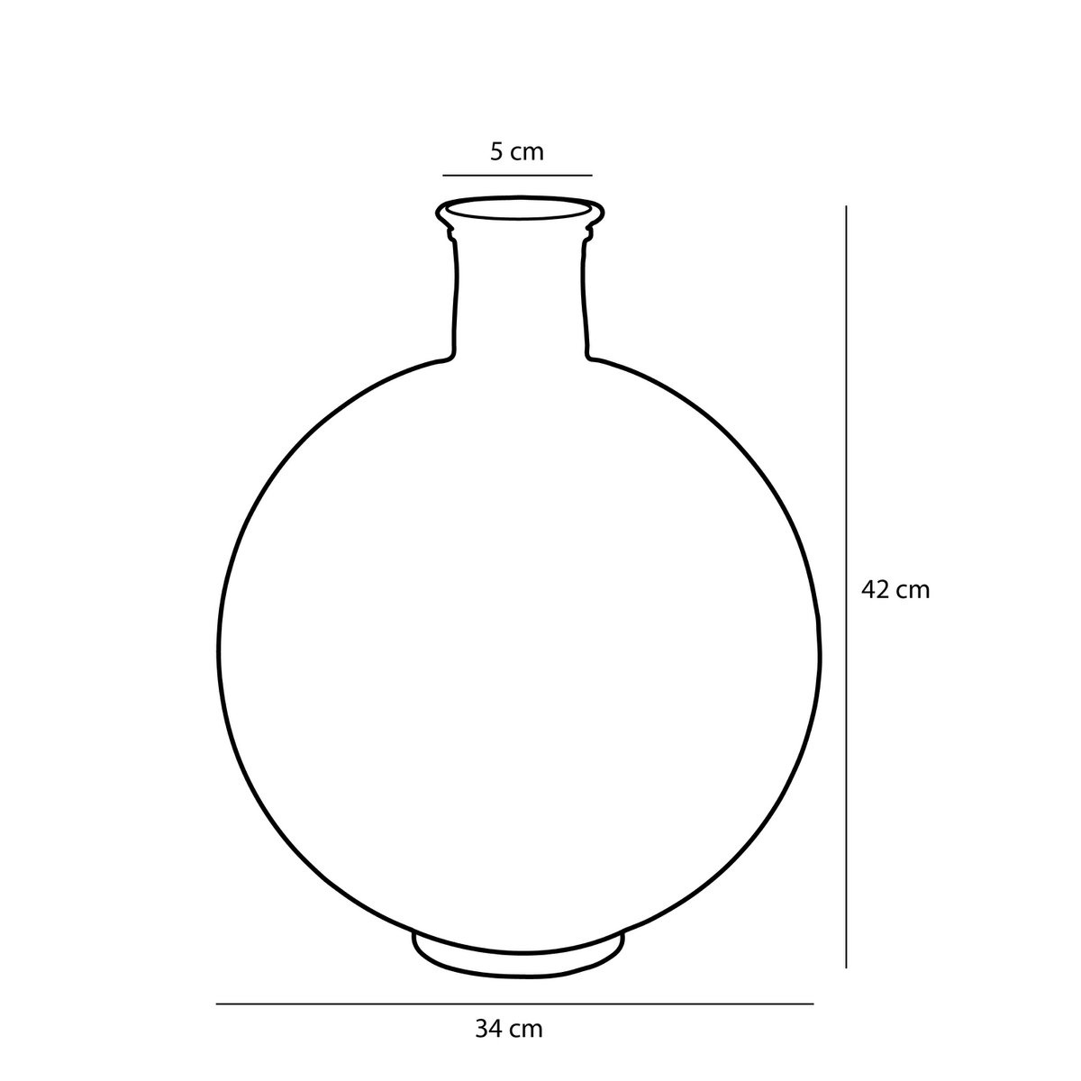 KantoormeubelenPlus Firenza Fles Vaas - H42 x Ø34 cm - Gerecycled Glas - Oker