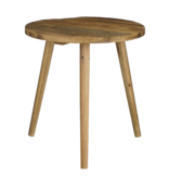 KantoormeubelenPlus Bold Bijzettafel - H42,5 x Ø40 cm - Gerecycled Hout - Bruin