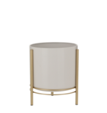 KantoormeubelenPlus Sverre Bloempot op Standaard - H29 x Ø25 cm - Wit, Goud