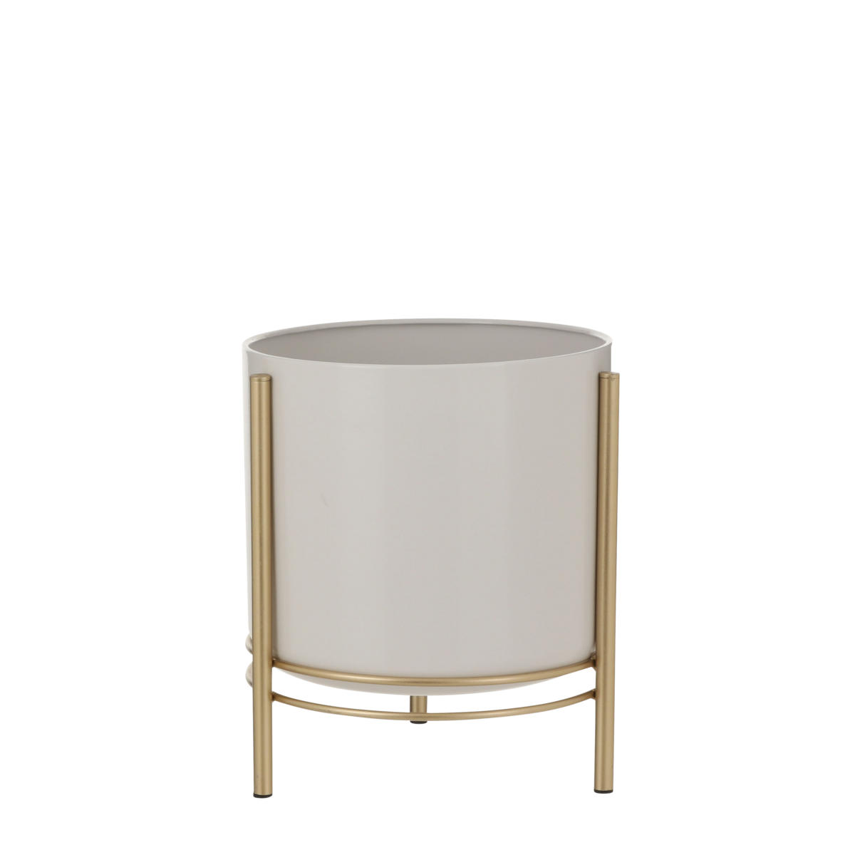 KantoormeubelenPlus Sverre Bloempot op Standaard - H29 x Ø25 cm - Wit, Goud