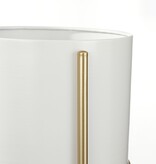 KantoormeubelenPlus Sverre Bloempot op Standaard - H29 x Ø25 cm - Wit, Goud