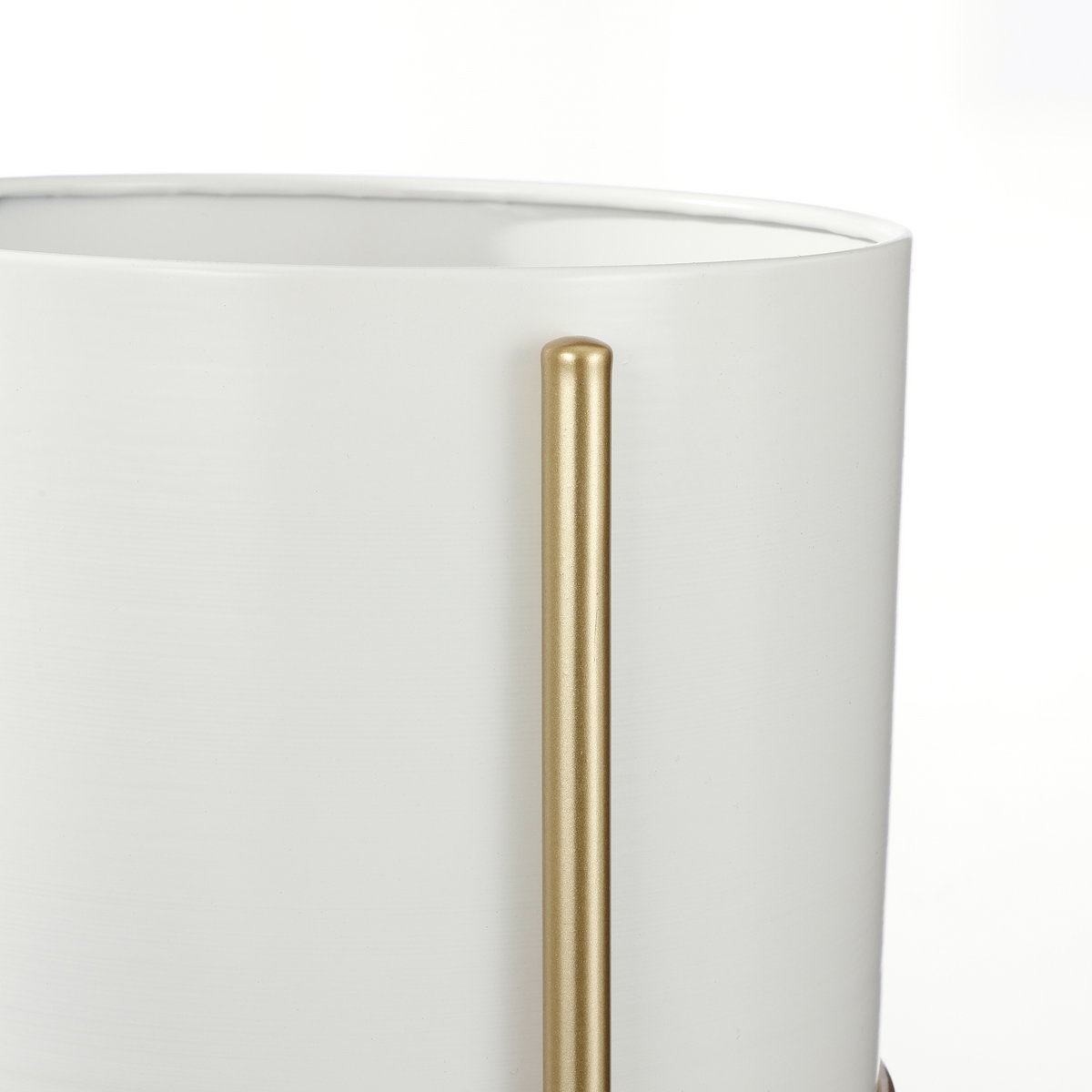KantoormeubelenPlus Sverre Bloempot op Standaard - H29 x Ø25 cm - Wit, Goud