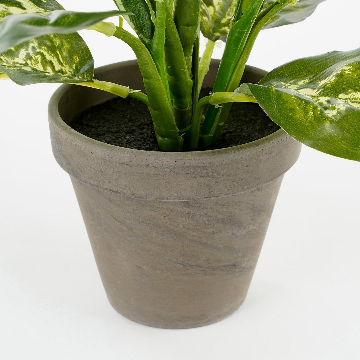 KantoormeubelenPlus Dieffenbachia Kunstplant in Bloempot Stan - H40 x Ø30 cm - Groen