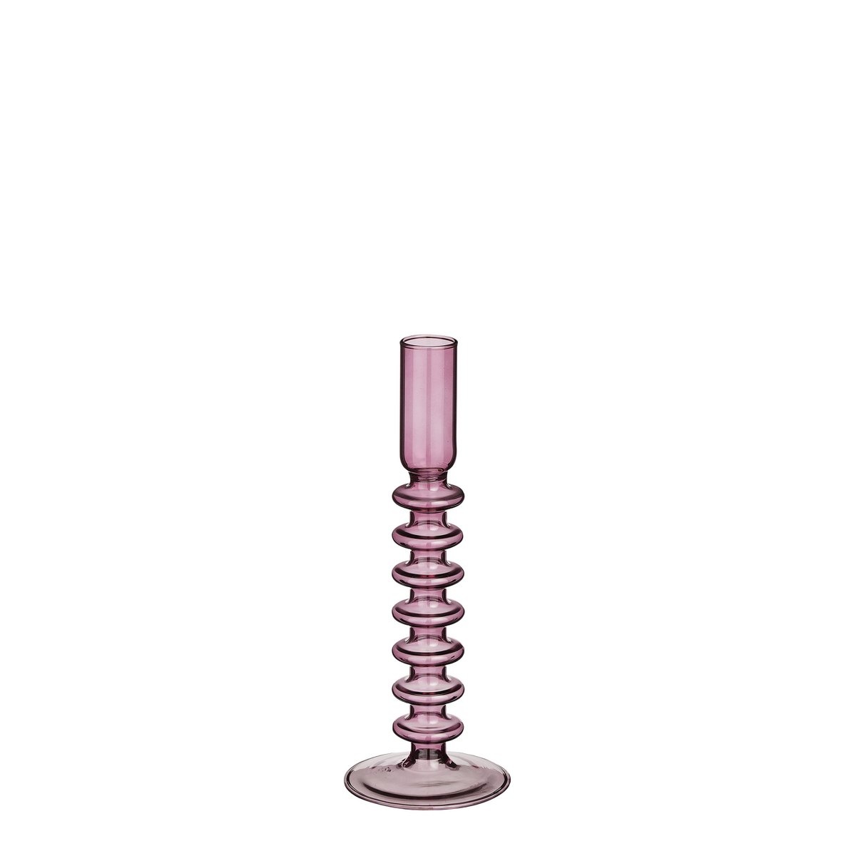 KantoormeubelenPlus Agios Kandelaar - H20 x Ø7,5 cm - Glas - Donkerpaars