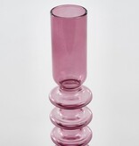 KantoormeubelenPlus Agios Kandelaar - H20 x Ø7,5 cm - Glas - Donkerpaars