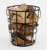 KantoormeubelenPlus Mand voor Houtblokken - H45 x Ø40 cm - Metaal - Zwart