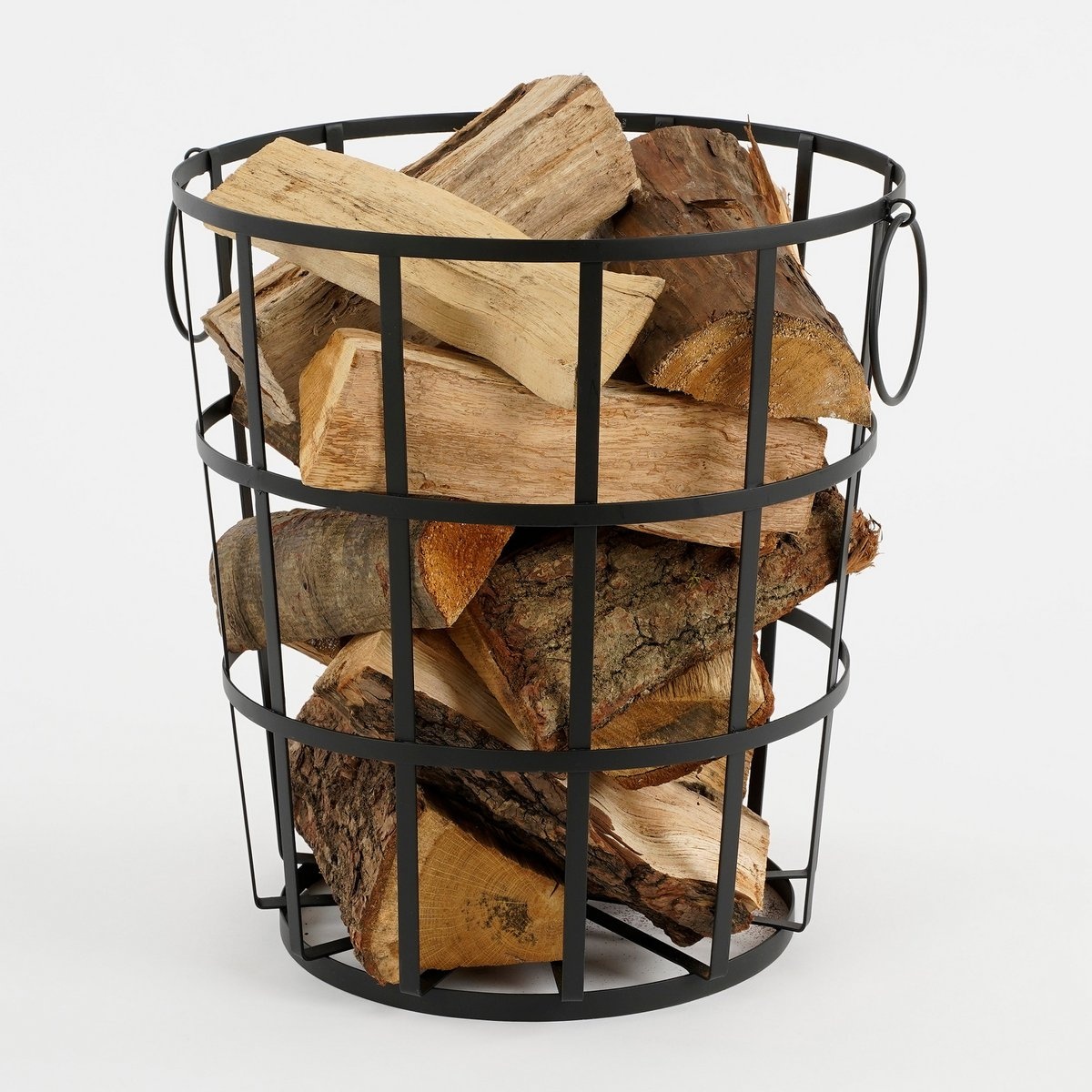 KantoormeubelenPlus Mand voor Houtblokken - H45 x Ø40 cm - Metaal - Zwart