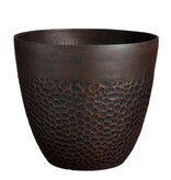 KantoormeubelenPlus Bravo Bloempot voor Buiten - H40 x Ø45 cm - Bruin gehamerd
