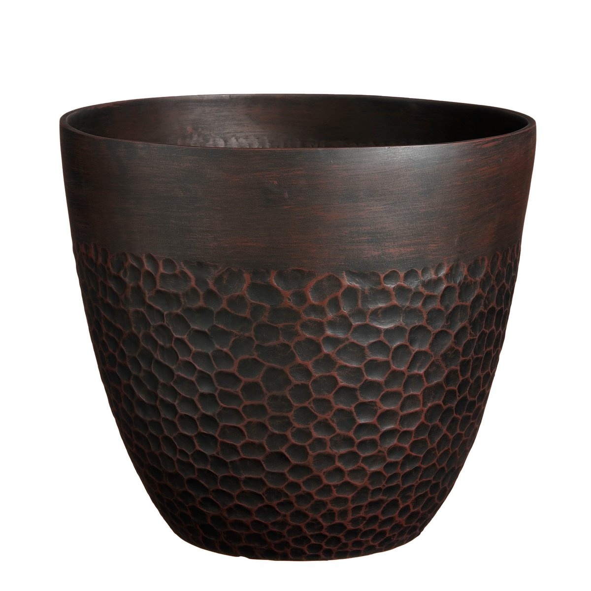 KantoormeubelenPlus Bravo Bloempot voor Buiten - H40 x Ø45 cm - Bruin gehamerd