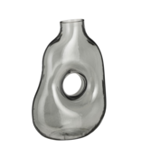 KantoormeubelenPlus Jay Vaas - L18,5 x B10,5 x H25 cm - Glas - Lichtgrijs