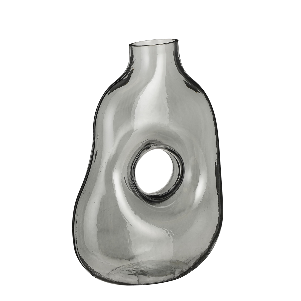 KantoormeubelenPlus Jay Vaas - L18,5 x B10,5 x H25 cm - Glas - Lichtgrijs