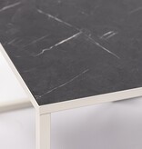 KantoormeubelenPlus Stalux Salontafelset 'Lisa' 65 en 50cm, kleur wit / zwart marmer